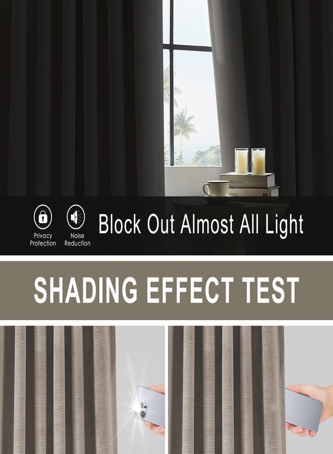 Vision Home ستائر فيجن هوم المخملية بلون موكا تان، ذات ثنيات متداخلة، تحجب 95% من الضوء، مناسبة لغرف المعيشة والنوم، بطول 95 بوصة، معزولة حرارياً، مزودة بخطافات تثبيت خلفية، مقاس 40 بوصة عرض × 95 بوصة طول × 2، لون بني فاتح - Image 4